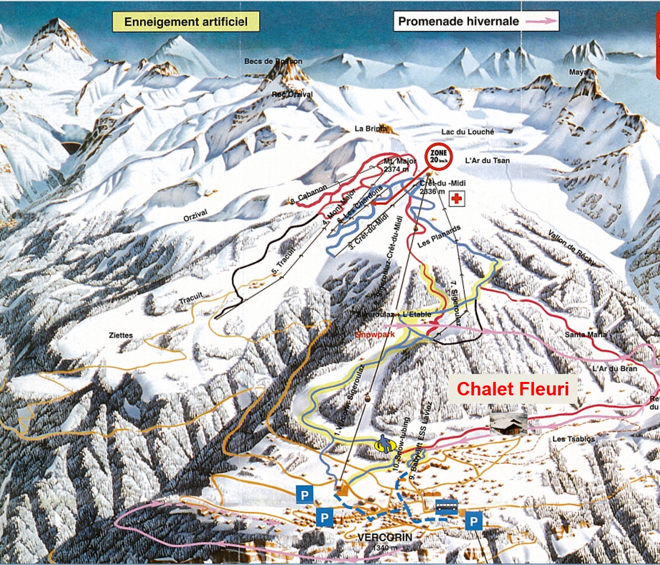Plan de la station de ski